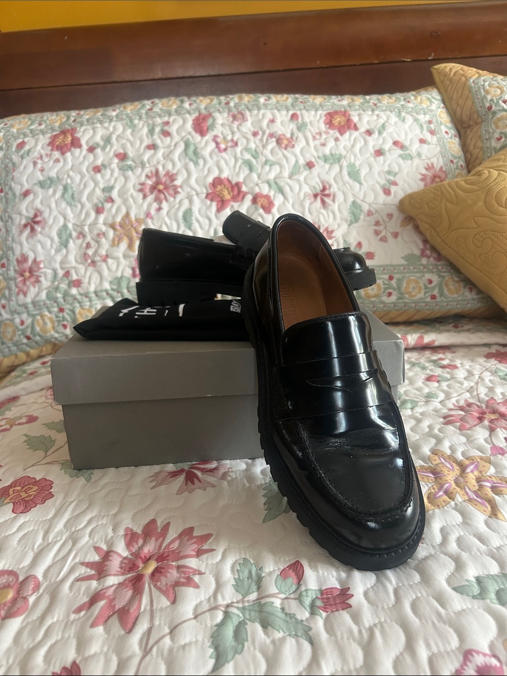 Thursday Boot Company Glossy Black Penny Loafers